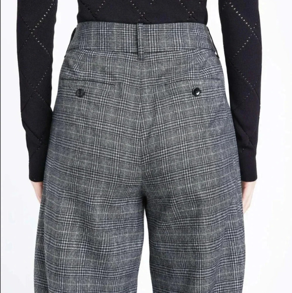 NEW Proenza Schouler Gray Pants Plaid Suiting Straight Leg Trouser Medium - Picture 2 of 8
